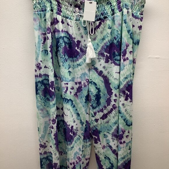 West Loop Size X-Large Tye Die Wide Leg Palazzo Pants Beachwear. New - Picture 2 of 5